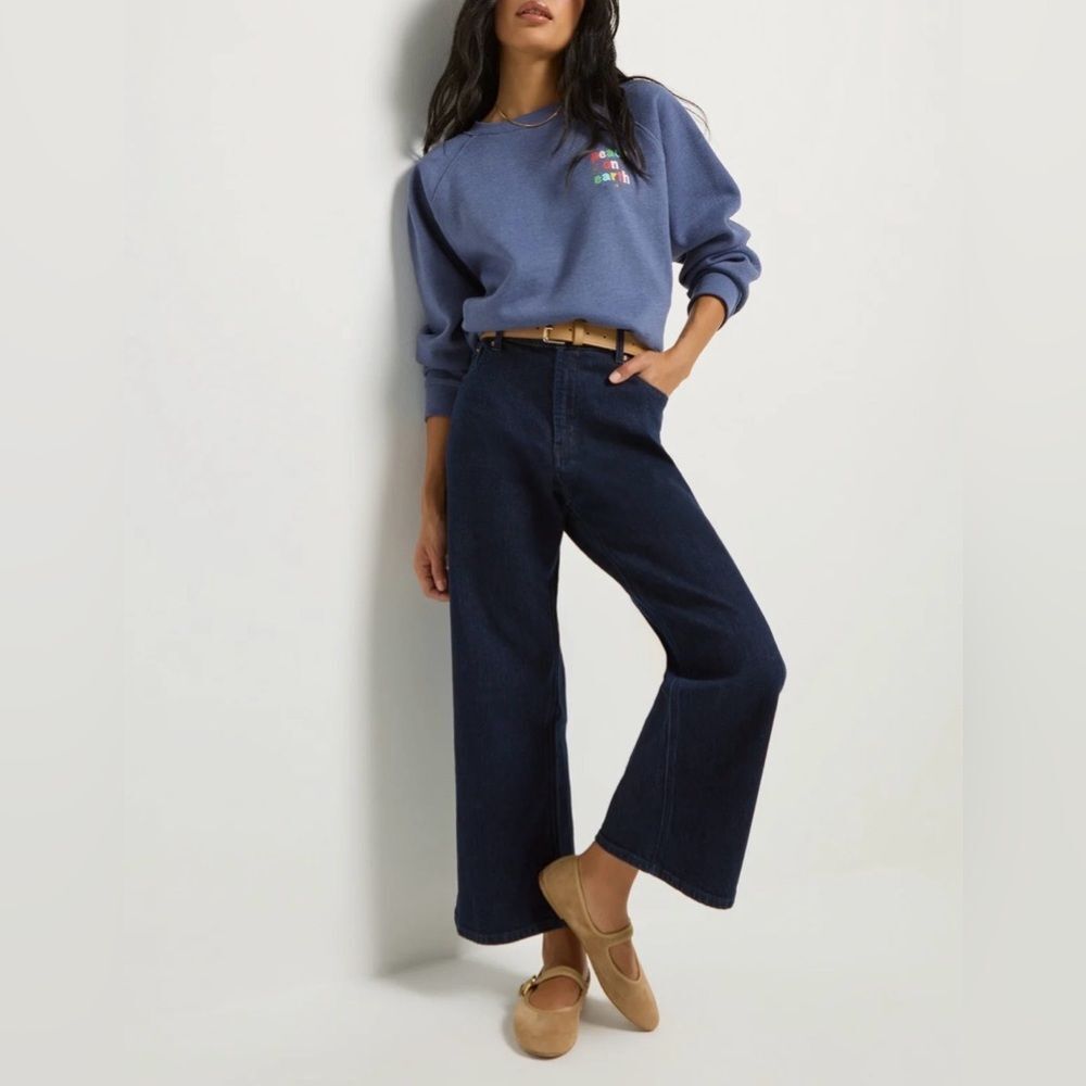 78&Sunny Roam Wide Leg Cropped Jean Blue Size 4 NWT WANTABLE